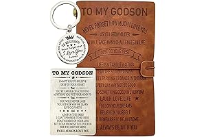 Personalized To My Godson Bible Verse Leather Journal: Engraved Godson Gifts for...