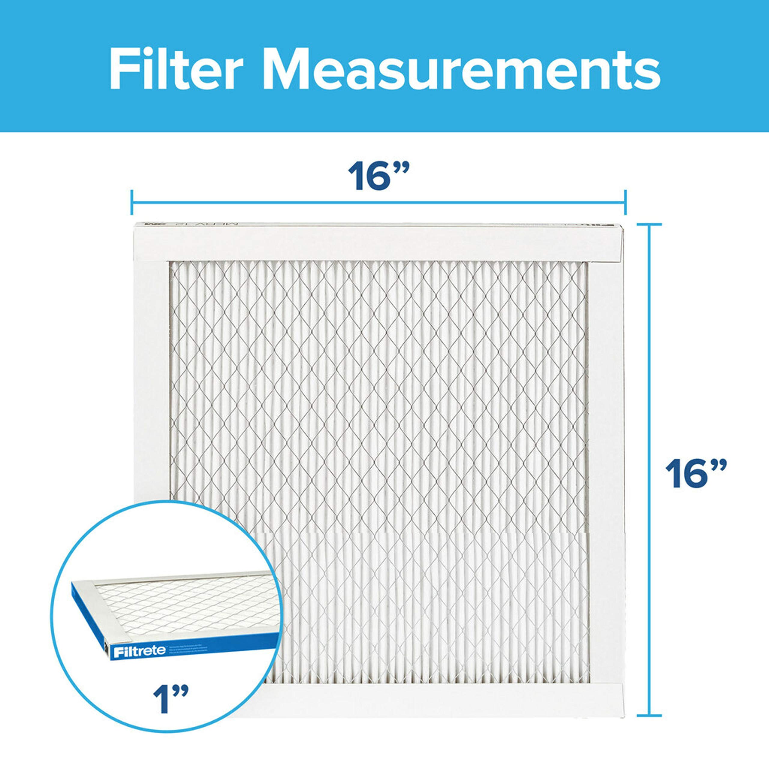 Filtrete 16x16x1, AC Furnace Air Filter, MPR 1900, Healthy Living Ultimate Allergen, 6-Pack (exact dimensions 15.81 x 15.81 x 0.78)
