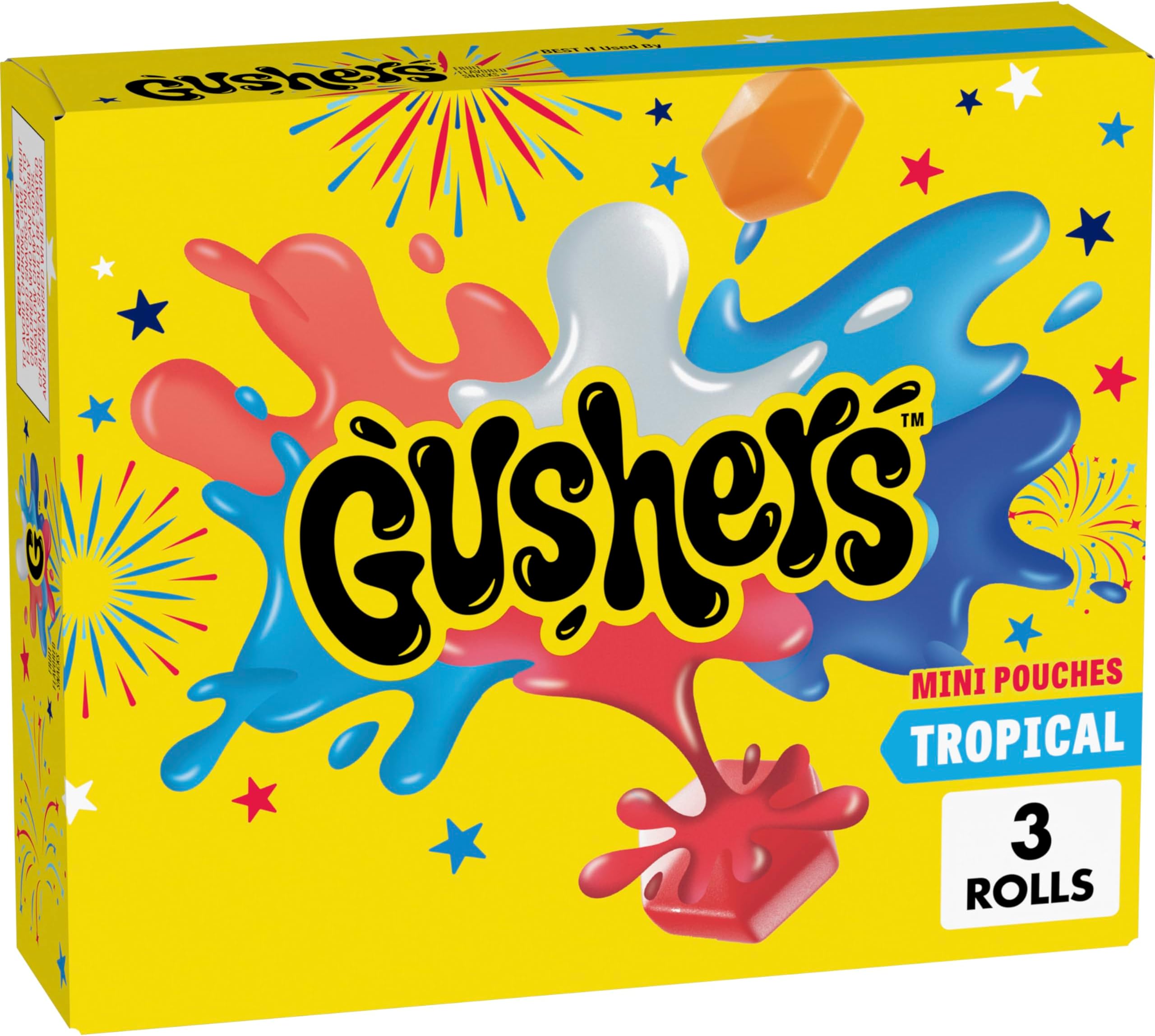 Gushers Tropical Fruit Flavored Snacks, Mini Pouches, 3 Ct, 1.32 oz