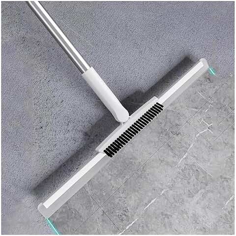 Magic Broom Sweeper, 2 in 1 Scrape and Heavy-Duty Stiff Bristle Scrubber Brush Floor Squeegee for Tile Floor, Air Broom and Dustpan as Seen on Tv for Smooth Floors,Rugs,Windows