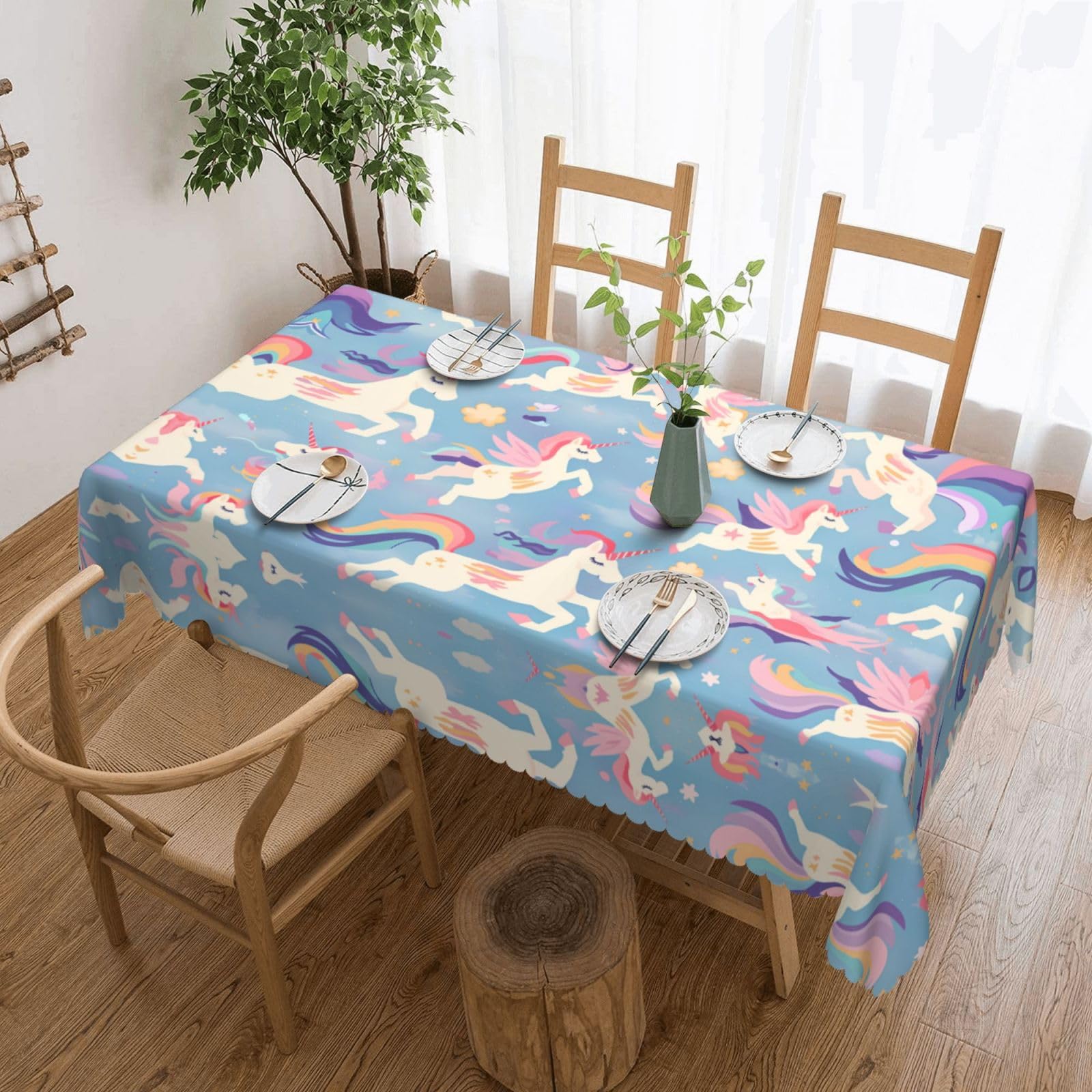 MROWYC Rainbow Pegasus Printed tablecloths are suitable for hotels, picnics, and parties, and can effectively protect the tabletop