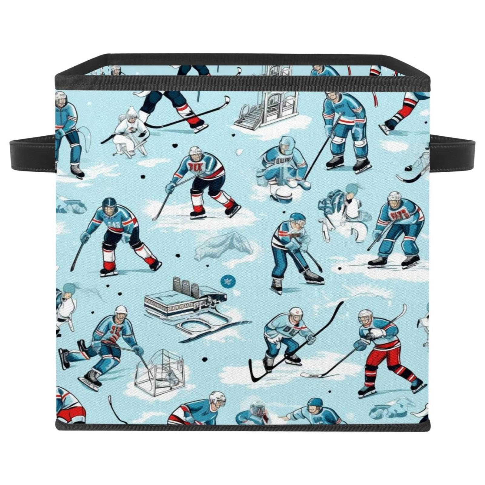 Panier rangement pliable hockey bleu solution linge et jouets encombrants
