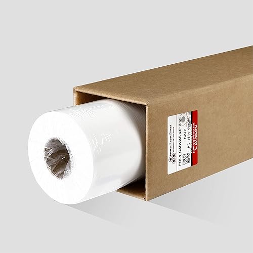 Plotter Paper Direct - 44 x 40 pies, lona de poliéster blanco brillante mate de grado profesional de 15 mil 8 oz 280 gsm para impresora de formato