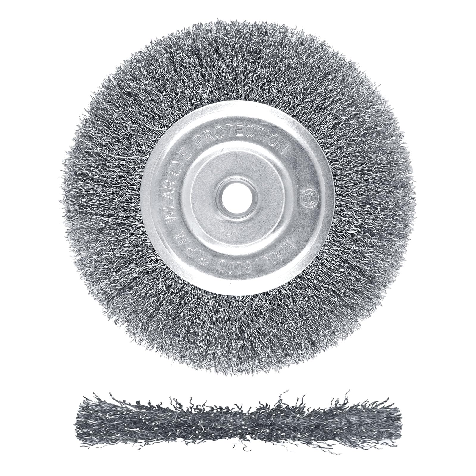 Cepillo de alambre para amoladora – Rueda de alambre prensado fino de 6 pulgadas para amoladora de banco con eje de 1/2 y 5/8 pulg
