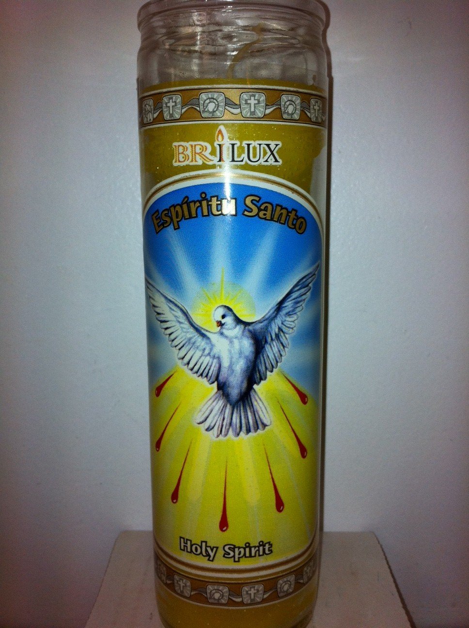 Holy Spirit (Espiritu Santo) 7 Day Unscented Candle in Glass