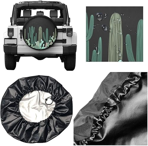Miniatura 5 de Green Cactus - Funda de neumático de repuesto para neumáticos, a prueba de polvo, para remolque, caravana, SUV y muchos vehículos, 15 pulgadas