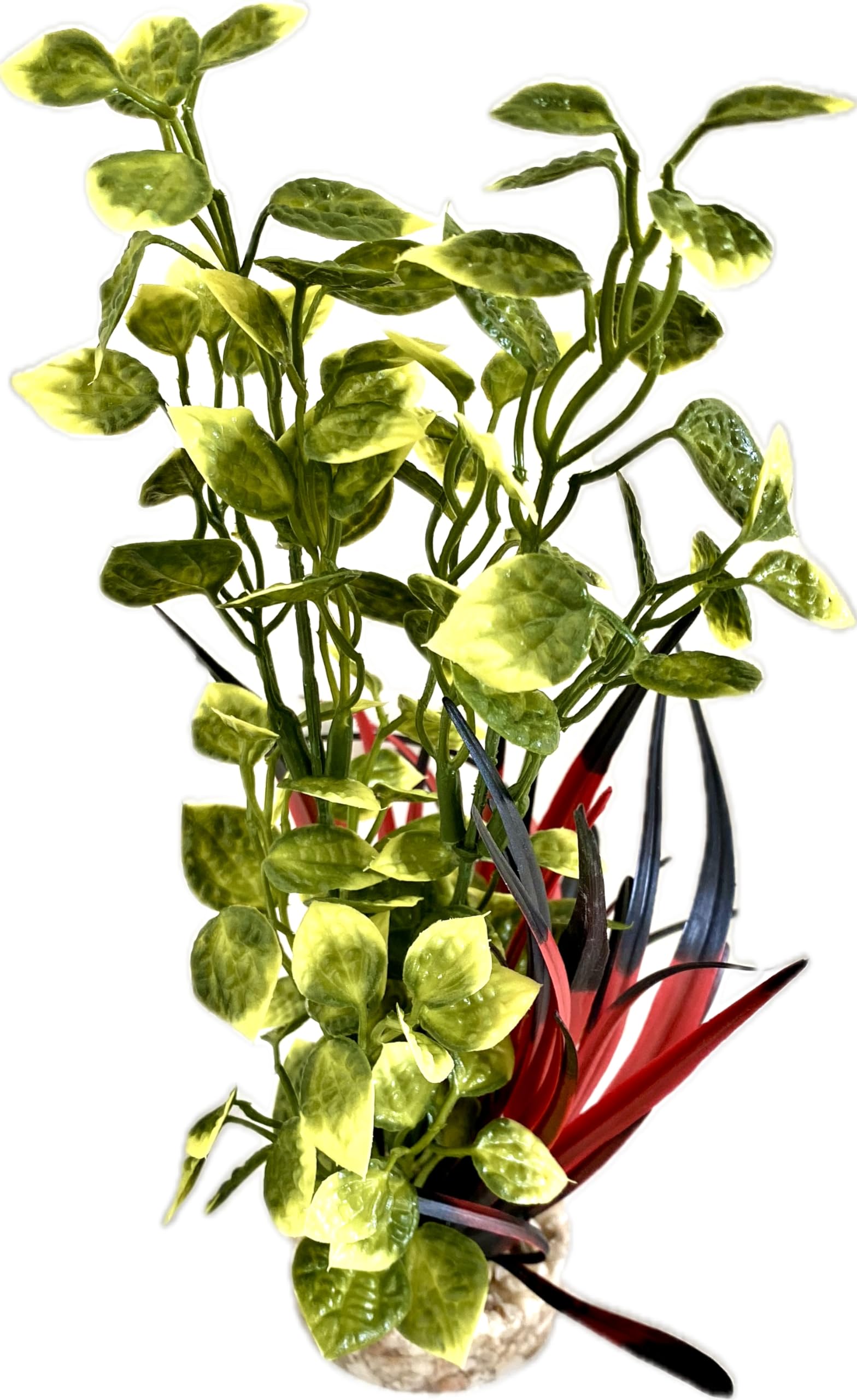 Tyrol - Plante d'Aquarium Artificielle - Décoration pour Aquarium - Plante en plastique sur Socle - Plante d'Intérieur Lotus - Ancrage Facile au fond de l'Aquarium - Fabriquée en France