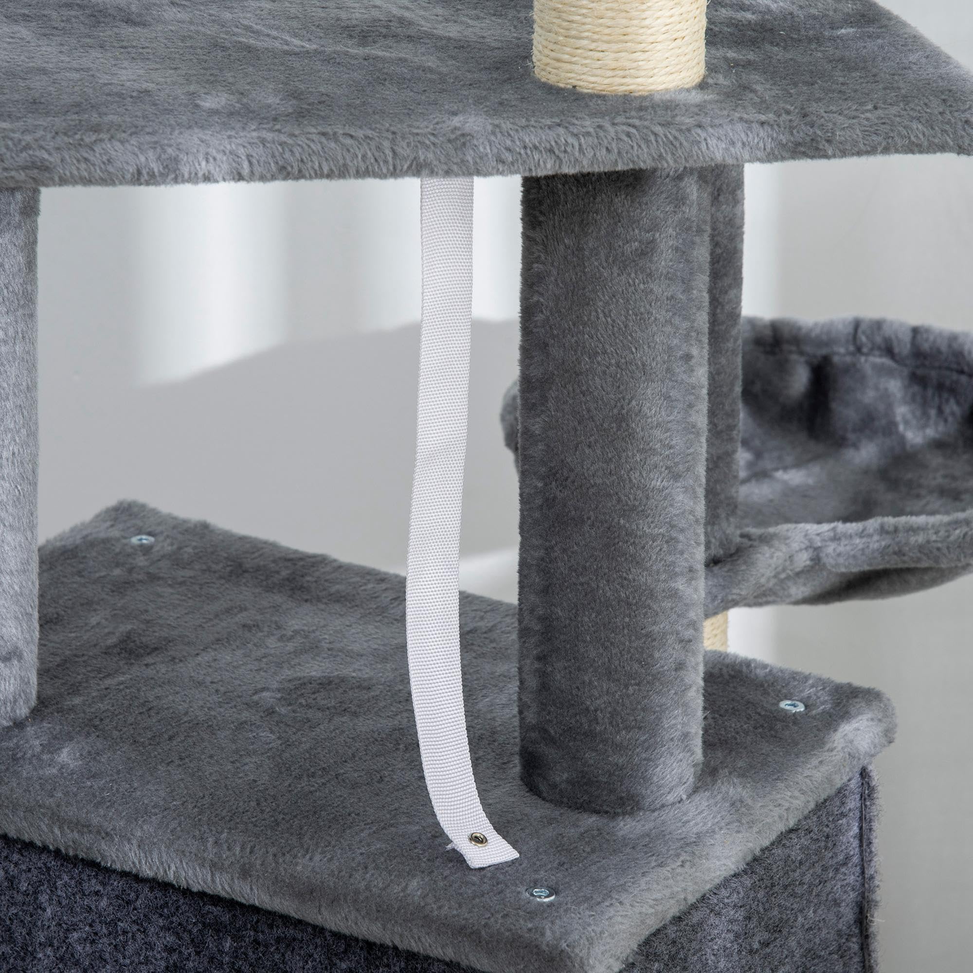 PawHut Albero Tiragraffi per Gatti Multilivello Alto 127 cm, Grigio