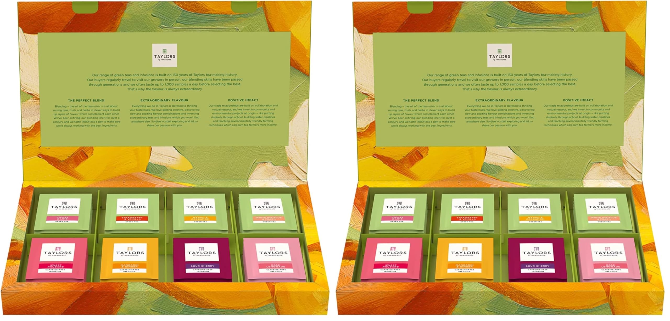 Taylors of Harrogate Green Tea & Herbal Infusions Variety Box, 48 Count (Pack of 2)