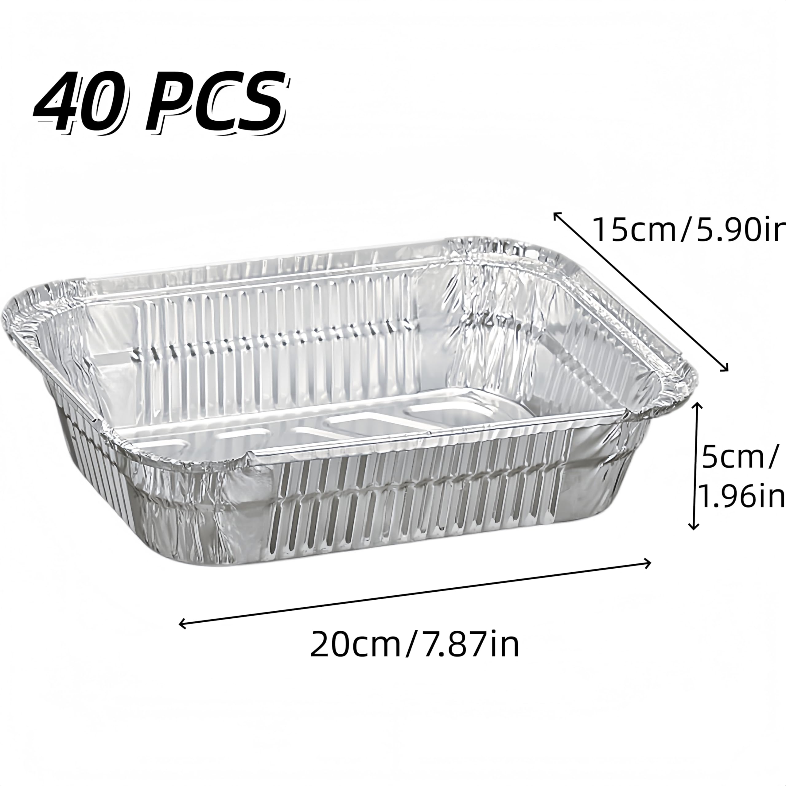 40 Ciotole in Alluminio per Barbecue,1000 ml Vaschette Alluminio, Teglie USA e Getta,Ciotole antigoccia in Alluminio, riutilizzabili,per Alimenti Cucinare Grigliare,con Coperchio 22 x 16 x 5cm