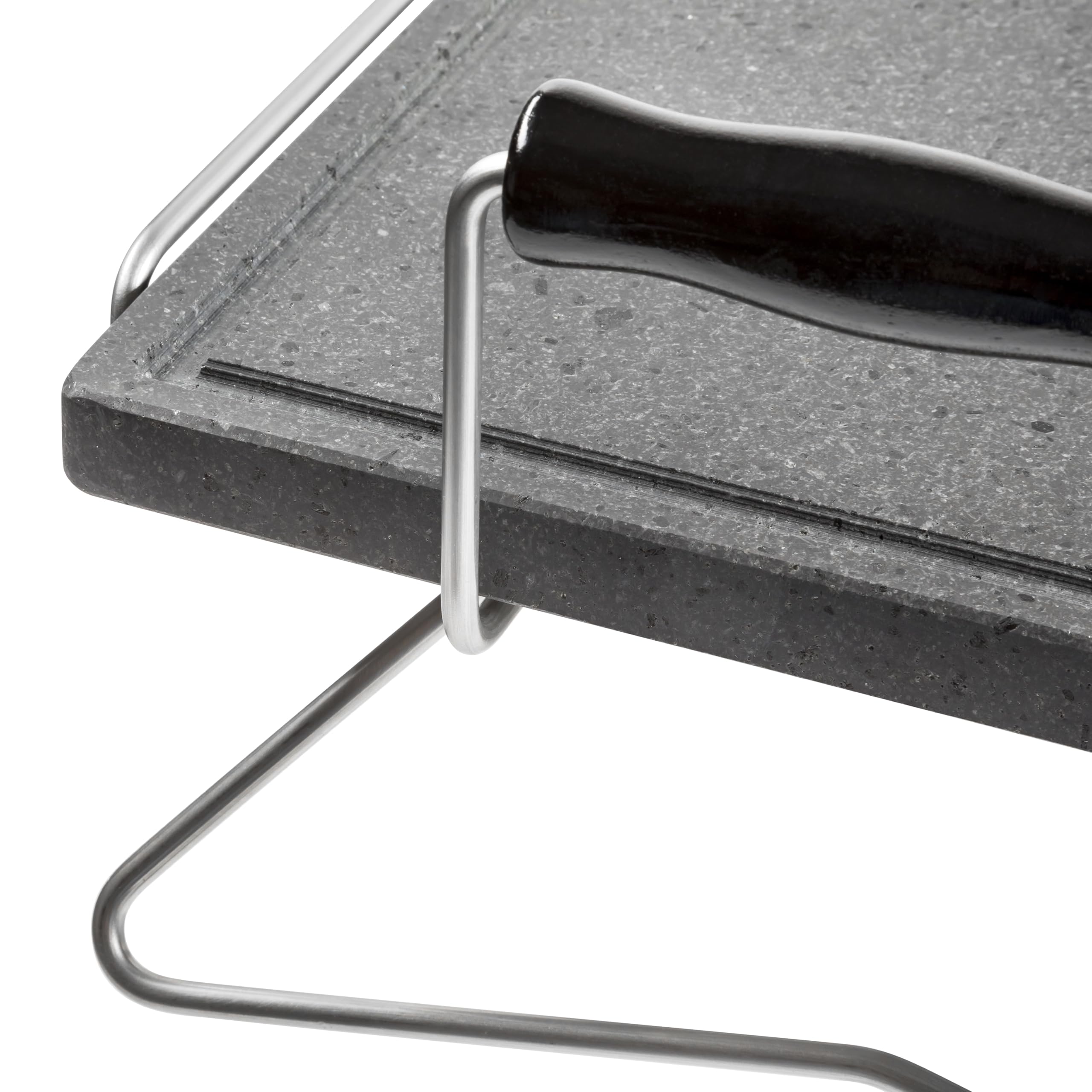 Piastra in Pietra LAVICA Ollare 40x30x2 cm con TELAIO ACCIAIO INOX - Refrattaria dell’Etna per Forno Elettrico & Gas, Barbecue, Bistecchiera per Pizza e Carne