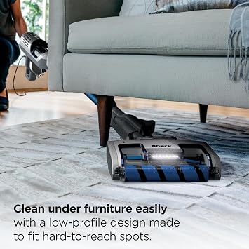 Shark Vertex DuoClean Stick Vacuum, Self-Cleaning, Cobalt Blue, HZ2002 | HyperVelocity Suction, Under-3-Lb Hand Vac, LED Headlights, Swivel Steering, Pet Power Brush, Dusting Brush, Crevice Tool