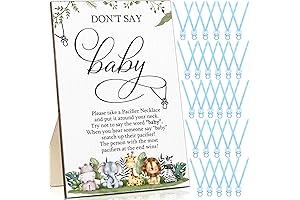 Don't Say Baby Jungle Animals Baby Shower Games(Blue)