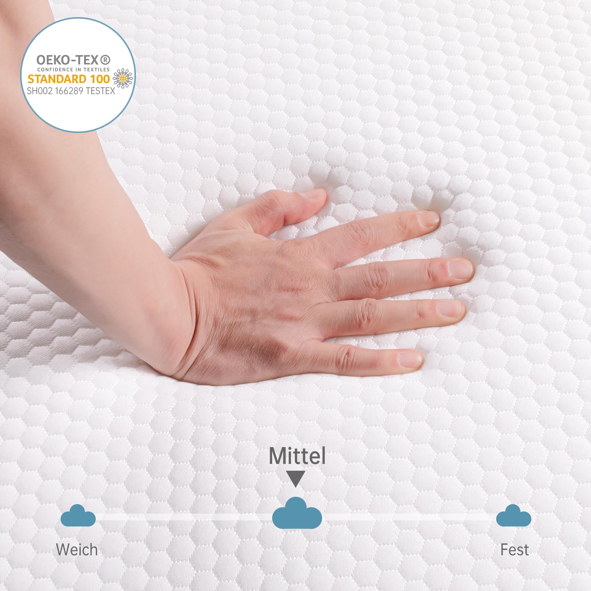 TeQsli Gel Faltmatratze 15 cm Höhe, Klappmatratze 120×200, 4-teilige Gästebett & 3-in-1 Schlafsofa mit waschbarem und abnehmbarem Bezug, Klappbett mit Öko-Tex & CertiPUR Zertifiziert