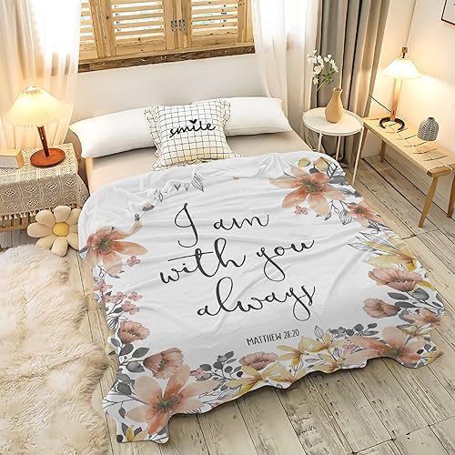 Miniatura 9 de Versículo de la Biblia  Manta de forro polar con texto en inglés "I Am with You Ally", ligera, súper suave, manta de cama de franela perfecta para