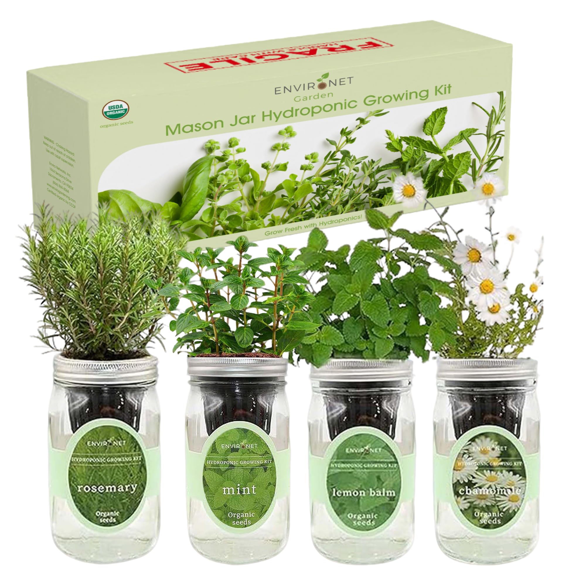 Amazon.com : Environet Hydroponic Mason Jar Organic Herbal Tea