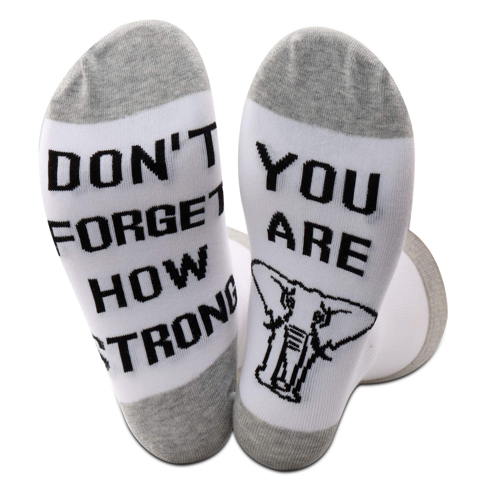 JXGZSO Elephant Socks Don't Forget How Strong You Are Inspitaional Elephant Quote Socks Elephant Lover Gift