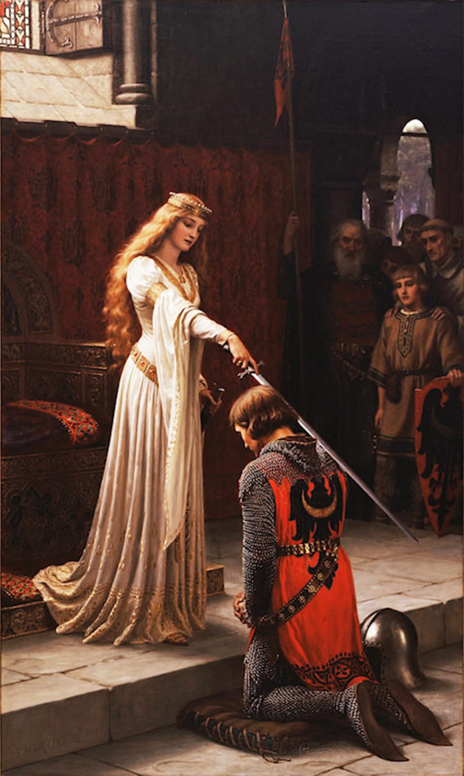 Artxlxxbn No Frame Famous Prints Artwork Pictures Poster Painting Art The Accolade By Edmund Blair Leighton Artwork Landscape Pictures For Home Decor 60X90cm