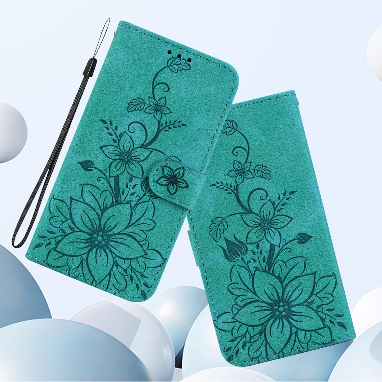 Custodia Portafoglio Floreale Per LG K61 - Cover Con Portacarte E Supporto - Foto 7