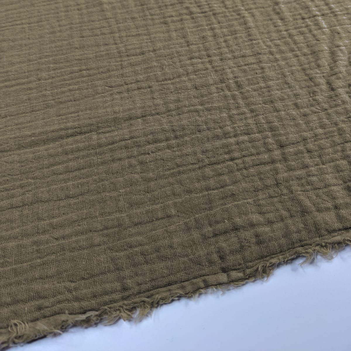 Double Gauze 100% Cotton Plain Fabric Dress Making Lightweight Muslin Baby Swaddle Blankets Scarves Summer Clothing | 53" - 135 cm Wide | per Metre (Taupe)