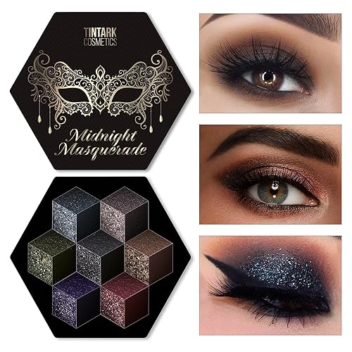 Paleta de maquillaje de sombra de ojos ahumada negra, paletas de sombras de ojos ahumadas oscuras para Halloween, maquillaje gótico, paletas de
