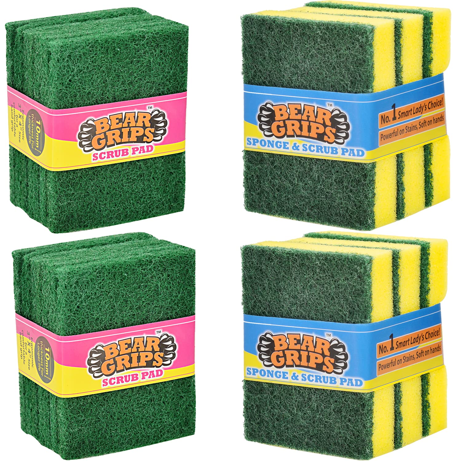 BEAR GRIPS Sponge and Scrub pad for Utensils Cleaning in Kitchen Long Lasting Stain Removal Scrubber for Dish wash Liquid - Combo Pack (B09MSGGYFG) Amazon Price History, Amazon Price Tracker