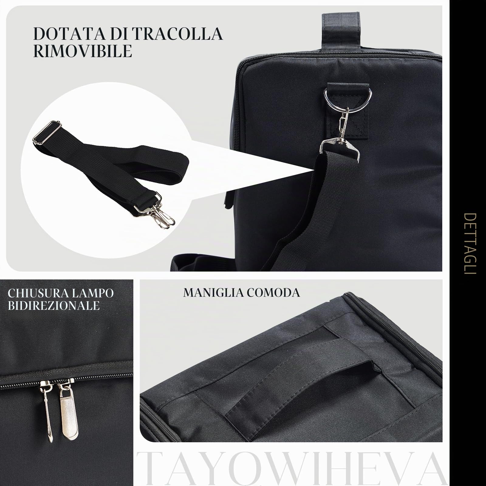 Valigetta porta Trucchi Professionale Borsa porta trucchi da Viaggio Makeup Case Tessuto Oxford Borsa per Cosmetic Grande con Tracolla y 4 Vassoi Beauty Case Organizzatore Valigetta Unghie,Nero