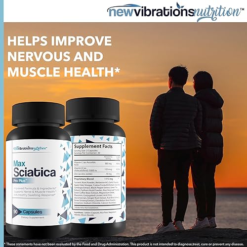 Miniatura 5 de Max Sciatica Pro Plus - Nuestro mejor suplemento de alivio del nervio ciático para el apoyo completo del sistema nervioso - Fabricado con cúrcuma,