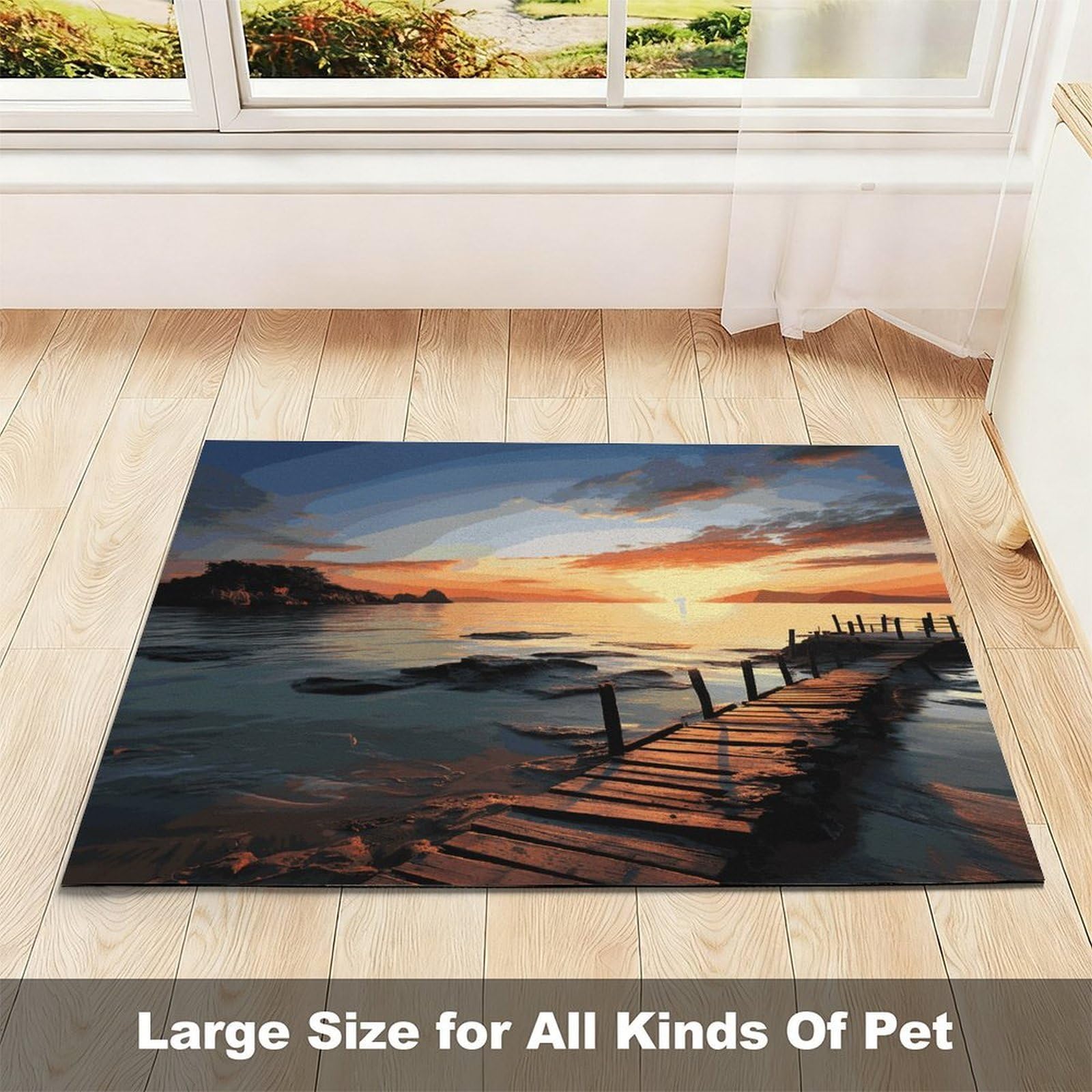 Tapis de nourriture pour chat et chat - Tapis d'alimentation antidérapant pour chien et chat - Facile à nettoyer pour la nourriture et l'eau - 61 x 81,3 cm