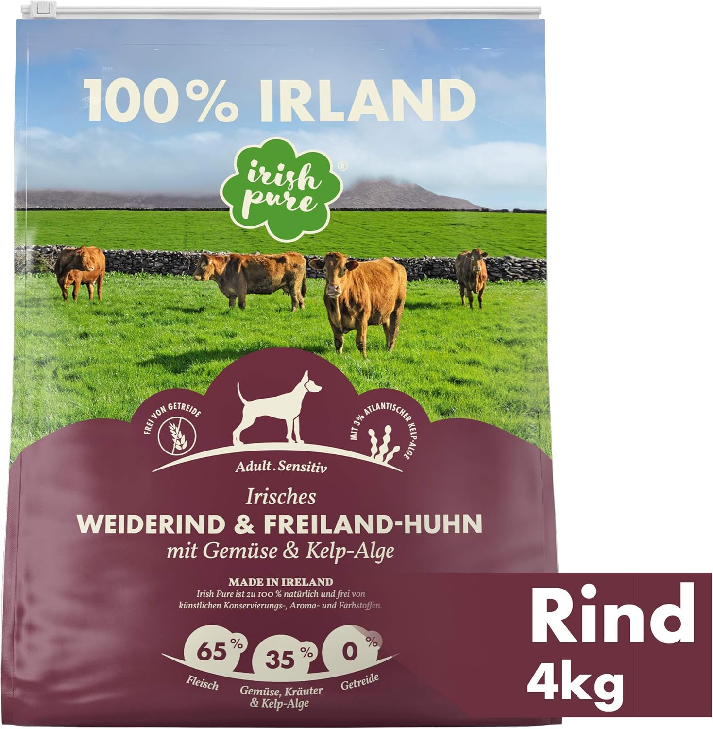 Irish Pure Hundefutter Adult - Weißfisch Mit Gemüse Getreidefrei 65% Fleischanteil