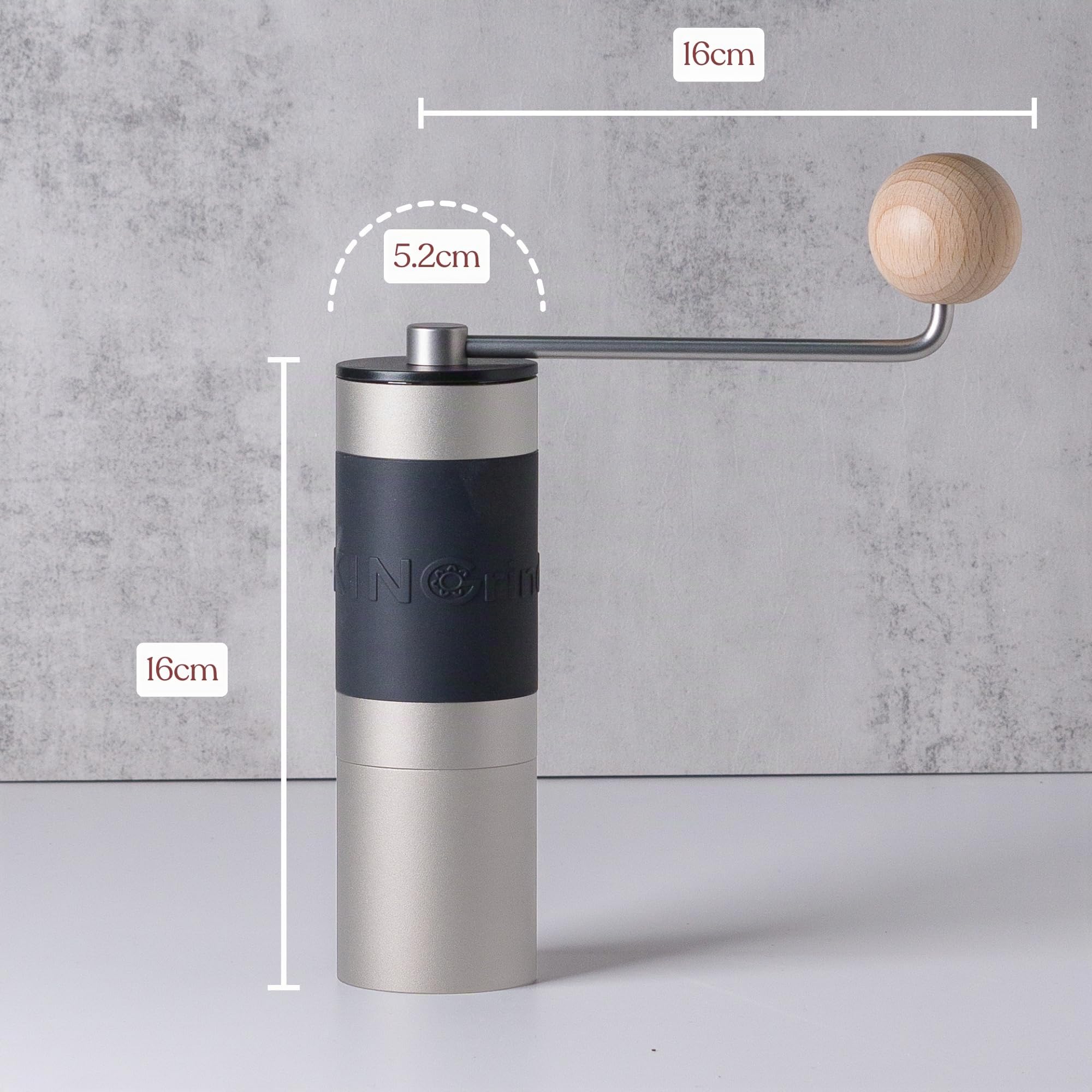 【Plateado】KINGrinder K2 molinillo café manual mango recto muela inox | Compatible con ajustes de molienda para métodos como pour-over y espresso