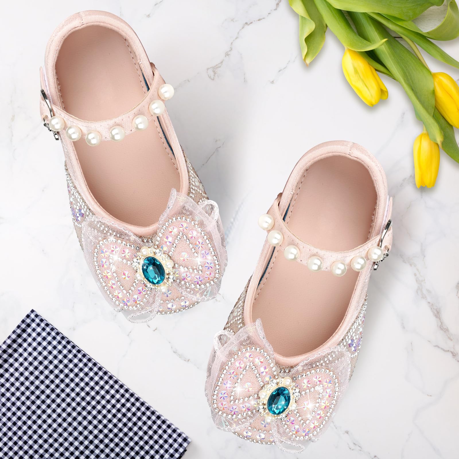 Kivors Toddler Girls Dress Shoes Princess Shoes Low Heels Girls Mary Jane for Wedding Party, 11 Little Kid (Pink)