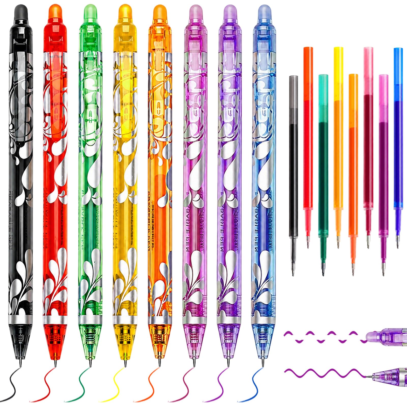 Celepoir 8 PCS Erasable Gel Pens with Refill, 0.5mm Rubic Erasable Pens