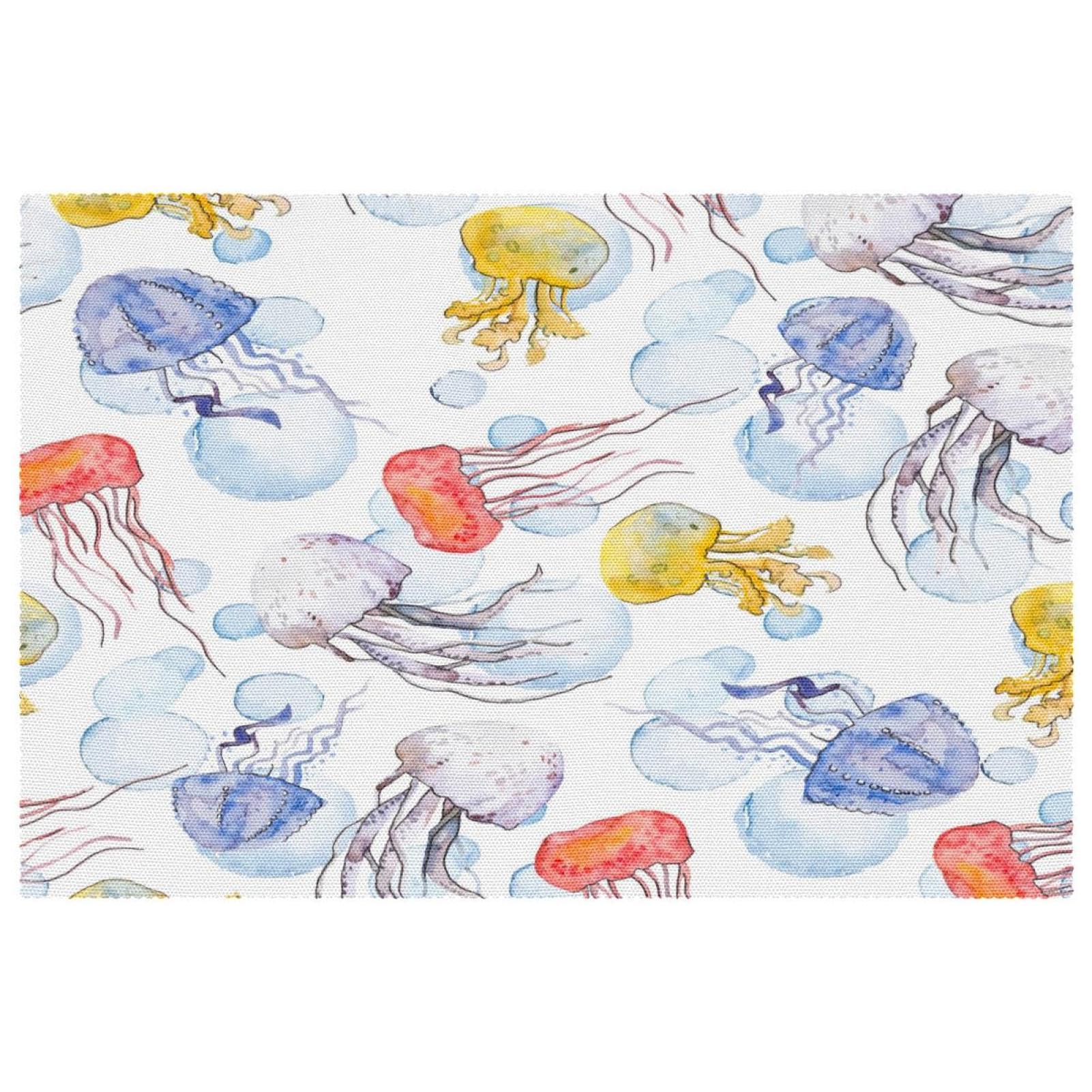 Set de table méduse coloré lot de 6 lavables pour salle à manger 30x46 cm