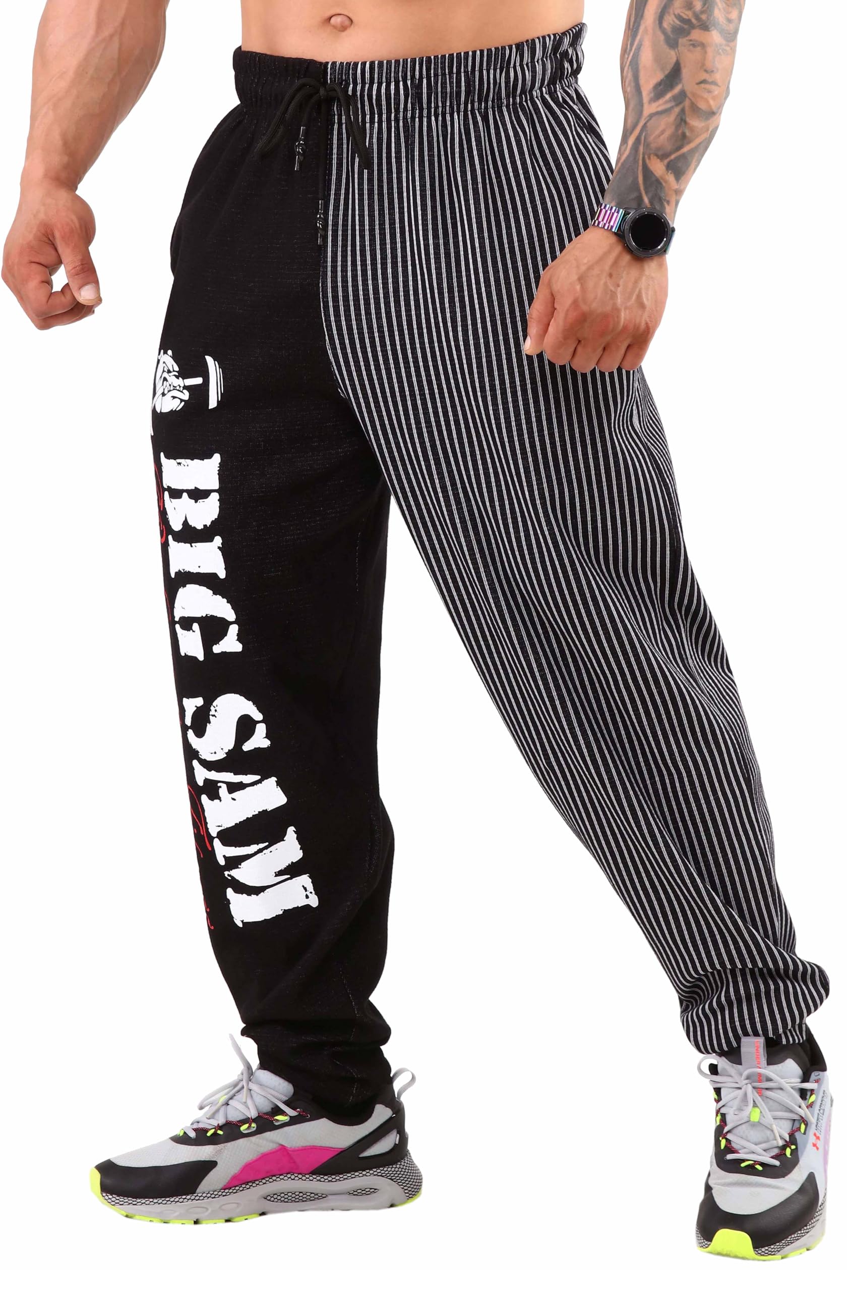 Men's Activewear Oversize Baggy Trackpants, Bodybuilding Workout Comfort Design Baggy Muscle Pants