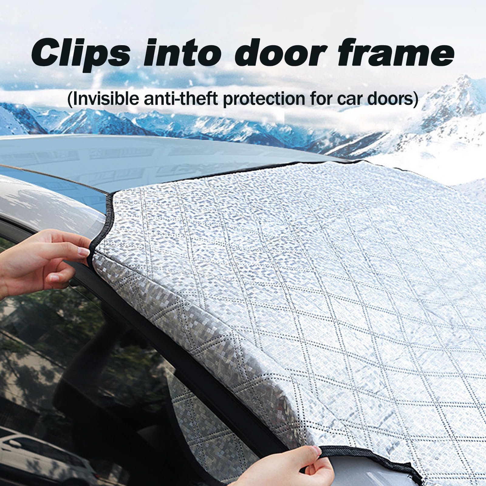Copertura Parabrezza Auto Antigelo 140x100cm Con Raschietto Ripiegabile Blocca Neve Brina Uv