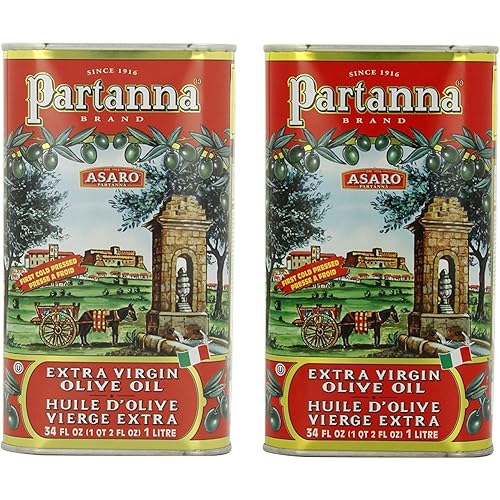 Partanna Extra Virgin Olive Oil, 34 Fl Oz (Pack of 2)