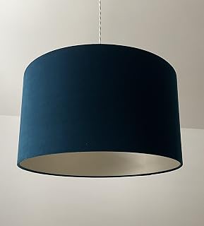 Teal Blue Velvet Champagne Drum Lampshade