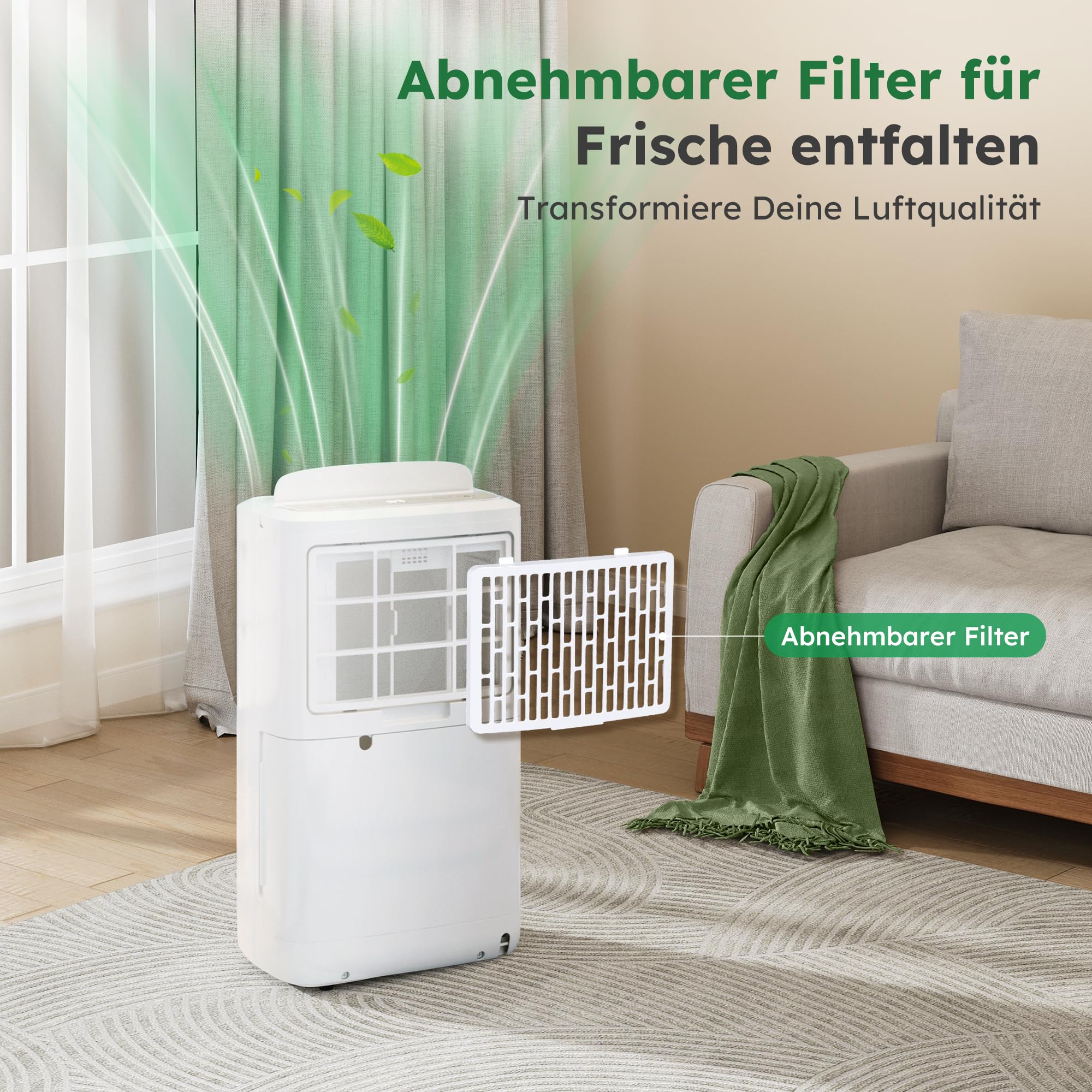 Luftentfeuchter Elektrisch 12L, 122m³,Entfeuchter Elektrisch | Keller 36dB Leiser Raumentfeuchter, 3 Modi, Wäschetrockner & 24h Timer, für Schlafzimmer & Bad