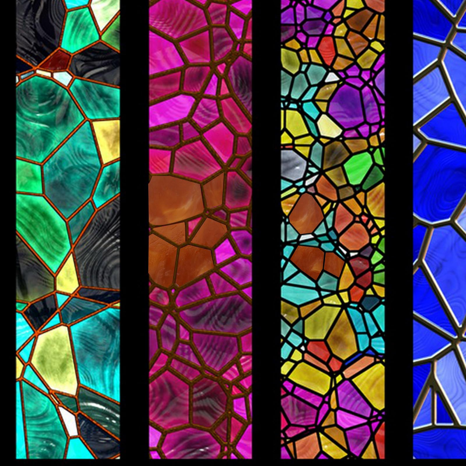 KALLORY 10 Pièces de Carreaux Mosaïque en Verre Marron pour Vitraux, Matériel Artisanal Polyvalent Transmission Lumineuse, pour Espaces D'église