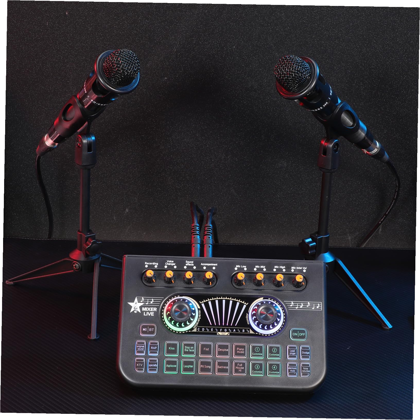 E300 Podcast Geräteset mit Doppelmikrofon und X3 Soundkarte | Streaming und Gaming, Schwarz, 1 Satz, Metall und Kunststoff, Benutzerfreundliche Oberfläche