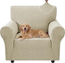 Elastic Covers for 1 Seater, Modern Sofa Cover with Armrests, Adjustable Non-Slip Sofa Covers, Universal Couch Cover, Thick, Stain Resistant, Washable, Khaki
