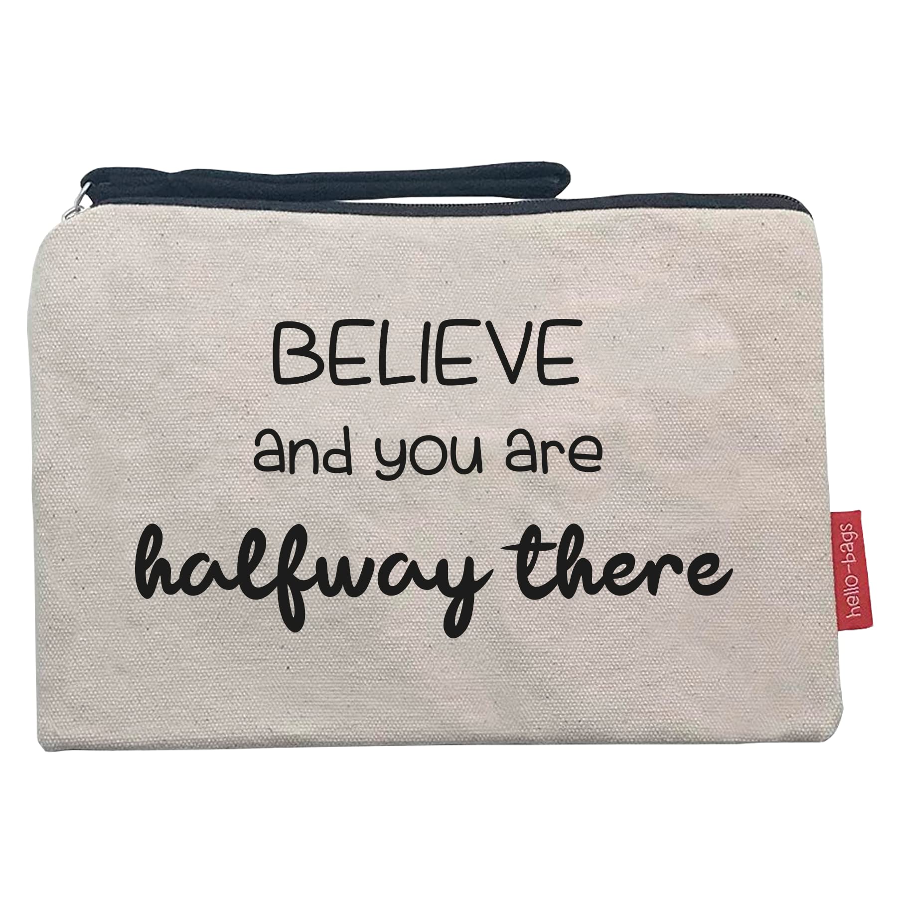 Hello-Bags Women's B-002-Believe Toiletry Bags/Handbags, Ecru, Medium