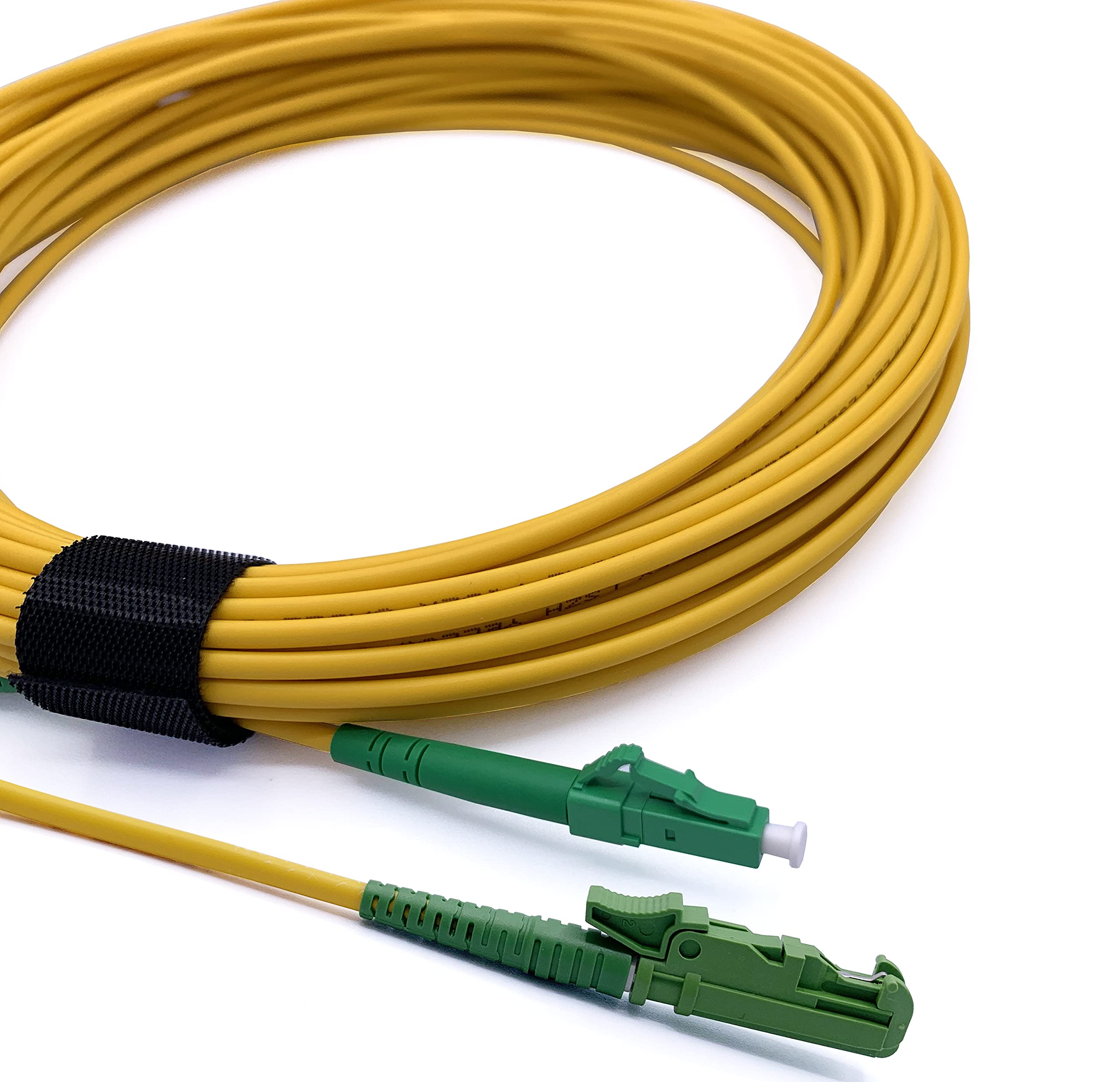 Elfcam® - Câble à Fibre Optique E2000/APC à LC/APC Monomode Simplex, 9/125μm Jarretière Optique LSZH (30M)