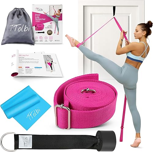 Stretching Strap with Door Anchor & Resistance Band – Leg Stretcher for Improving Flexibility & Splits – Ideal for Ballet, Dance, Cheer, Yoga &