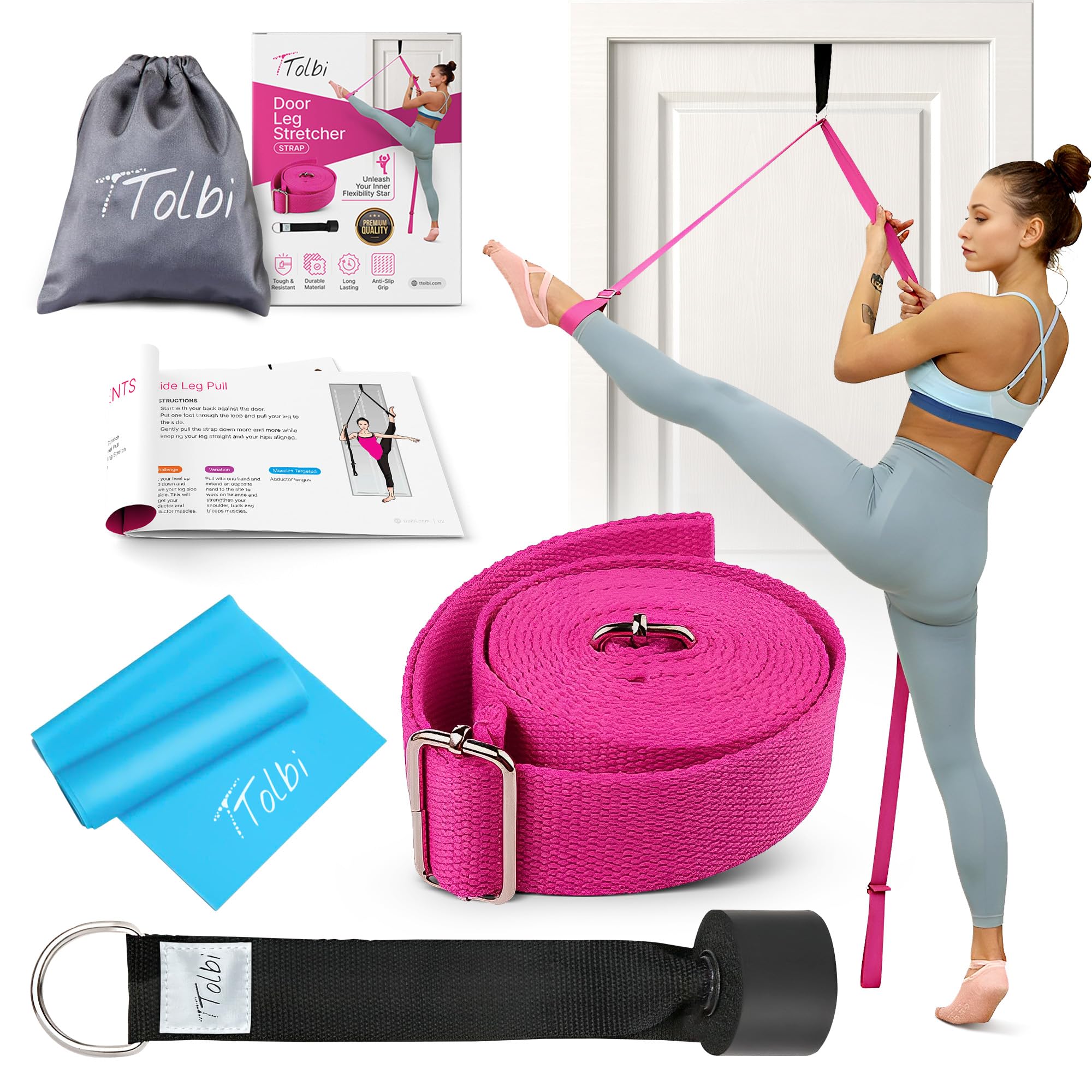Leg Stretcher: Stretching with Door Stretch Strap for Flexibility Band | Splits Trainer : Dance Stuff Equipment for Stretching in Ballet, Cheerleading, Gymnastics | Stunt Stand Split Stretcher