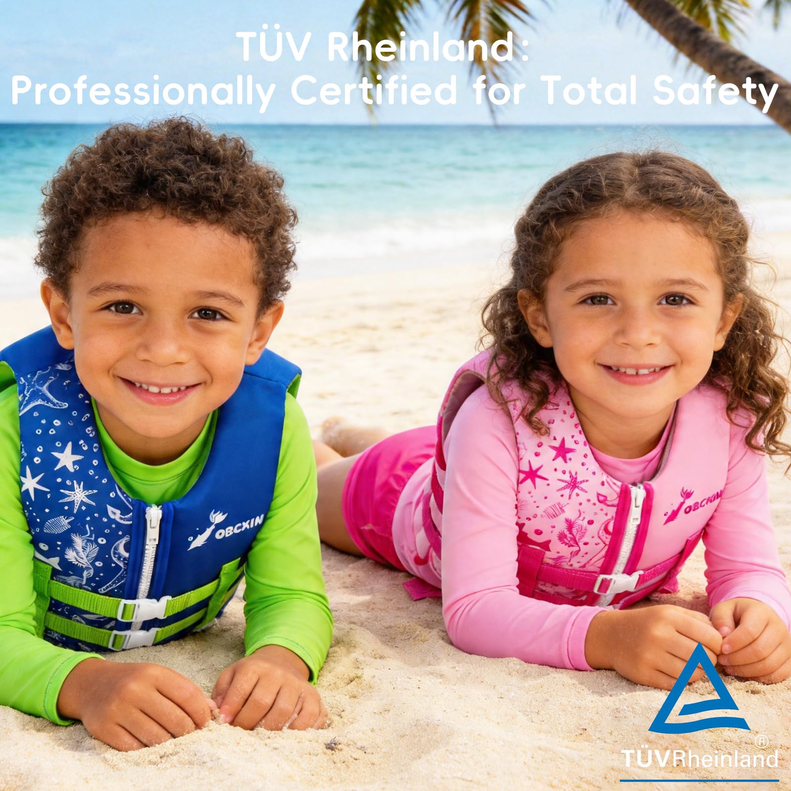 Chaleco de Natación para Niños, Flotador Ajustable, TÜV geprüft, Neopreno Suave,para Piscina Playa Clases de Natación