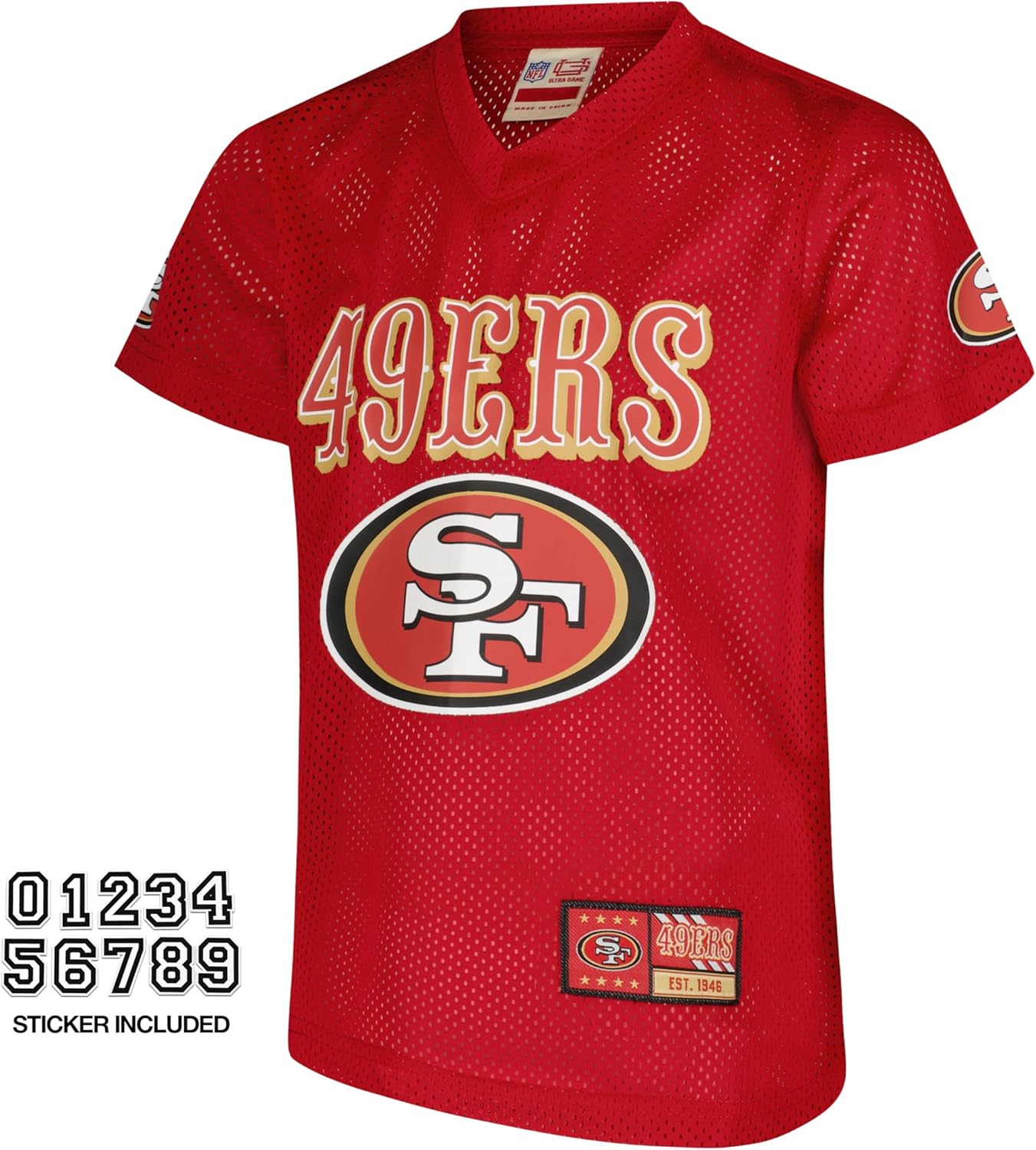 Ultra Game Youth NFL Official Uniform Set - Includes Super Soft Jersey, Pants, Iron on Numbers & Team Sticker Set