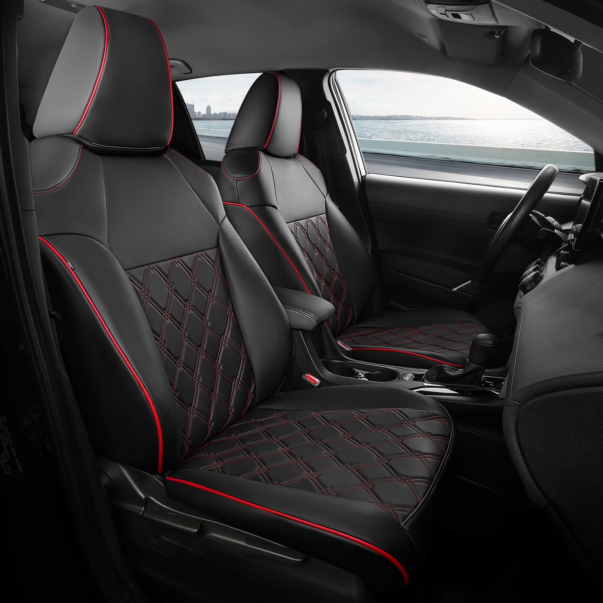 FREESOO Leather Seat Covers for Toyota Corolla Sedan, 2023-2026 LE Global Recycled Standard Global Recycled Standard Global Recycled Standard