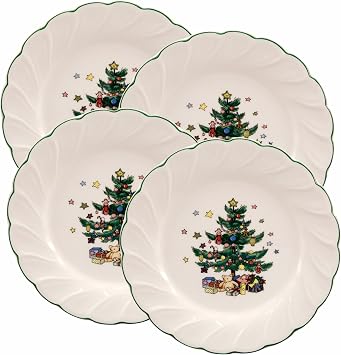 Nikko Happy Holidays 8-Inch Salad Plate, Set of 4